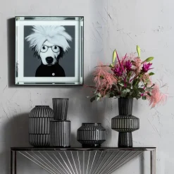 Clearance KARE Design Wazon Roulette Belly ∅24x42 cm biało-czarny - KARE