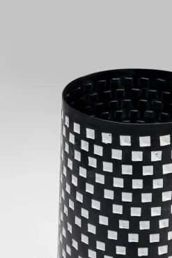 Best KARE Design Wazon Squares Ø16x40 cm czarno-srebrny - KARE