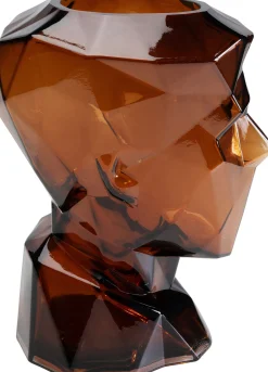 Hot KARE Design Wazon szklany brązowy nowoczesny motyw twarzy 24x30 cm - KARE