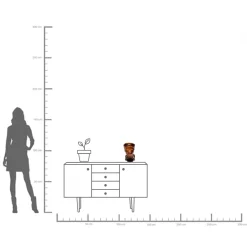 Hot KARE Design Wazon szklany brązowy nowoczesny motyw twarzy 24x30 cm - KARE