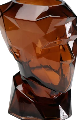 Hot KARE Design Wazon szklany brązowy nowoczesny motyw twarzy 24x30 cm - KARE