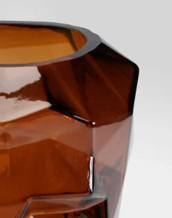 Hot KARE Design Wazon szklany brązowy nowoczesny motyw twarzy 24x30 cm - KARE