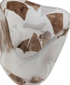 Outlet KARE Design Wazon szklany do salonu brązowe wzory 19x29 cm - KARE