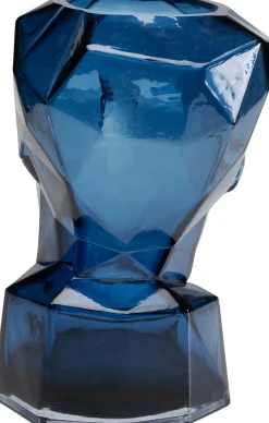 Online KARE Design Wazon szklany niebieski nowoczesny motyw twarzy 24x30 cm - KARE