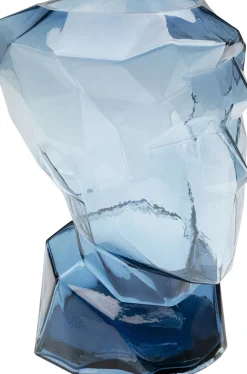 Online KARE Design Wazon szklany niebieski nowoczesny motyw twarzy 24x30 cm - KARE