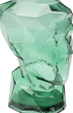 Clearance KARE Design Wazon szklany zielony nowoczesny motyw twarzy 24x30 cm - KARE