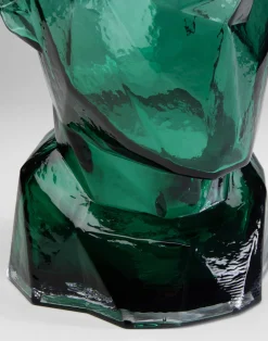 Clearance KARE Design Wazon szklany zielony nowoczesny motyw twarzy 24x30 cm - KARE