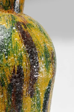 Online KARE Design Wazon żółty z kolorowymi wzorami stal i mozaika szklana Ø26x77 cm - KARE
