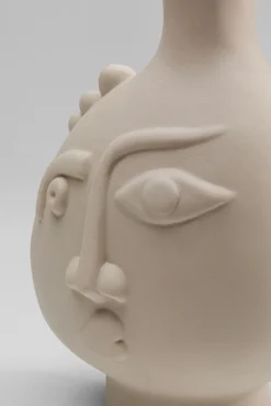 Discount KARE Design Wazon z ceramiki beżowy twarz abstrakcyjna 13x16 cm - KARE