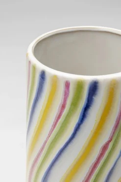 Fashion KARE Design Wazon z kamionki kolorowe wzory ręczne wykonanie Ø17x32 cm - KARE