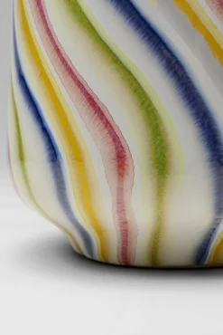 Fashion KARE Design Wazon z kamionki kolorowe wzory ręczne wykonanie Ø17x32 cm - KARE