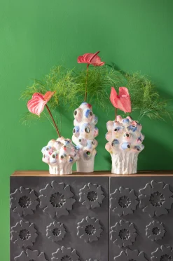 Online KARE Design Wazon z kamionki kolorowy ręczne wykonanie 15x39 cm - KARE