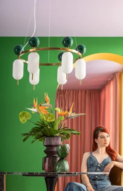 Hot KARE Design Wazon zielony ręcznie dmuchane szkło Ø12x25 cm - KARE