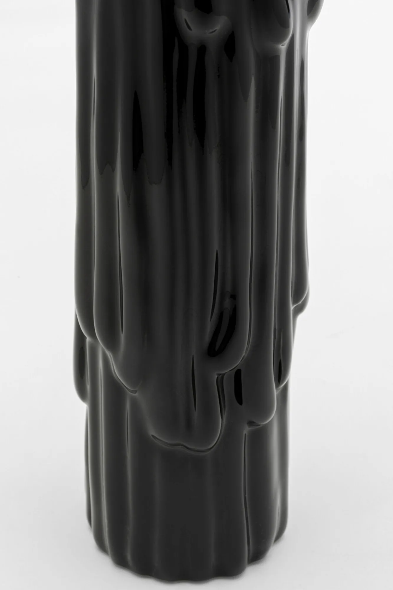 Fashion KARE Design Świecznik ceramiczny czarno-złoty na 1 świecę 30 cm - KARE