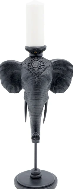Clearance KARE Design Świecznik Elephant Head 26x49 cm czarny - KARE
