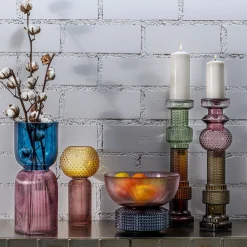 Outlet KARE Design Świecznik Marvelous Duo Ø12x49 cm fioletowo-szary - KARE