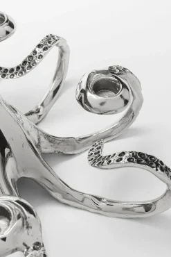 New KARE Design Świecznik Octopus 30x15 cm srebrny - KARE