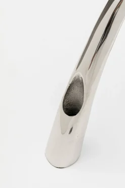 Outlet KARE Design Świecznik podwójny z aluminium srebrny 28x21 cm - KARE