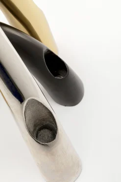 Outlet KARE Design Świecznik podwójny z aluminium srebrny 28x21 cm - KARE