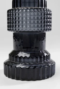 Clearance KARE Design Świecznik szklany szaro-brązowy Ø12x49 cm - KARE