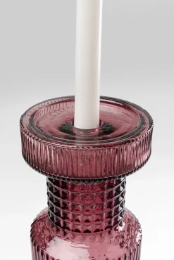 New KARE Design Świecznik szklany szaro-różowy Ø12x49 cm - KARE