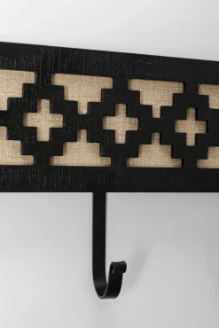 Clearance KARE Design Wieszak ścienny czarno-naturalny drewno i stal 60x20 cm - KARE