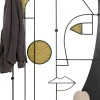 New KARE Design Wieszak ścienny czarno-złoty stal i szkło motyw twarzy 90x200 cm - KARE