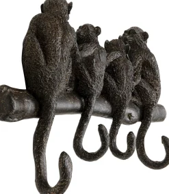 New KARE Design Wieszak ścienny czarny 4 haczyki małpy 38x22 cm - KARE
