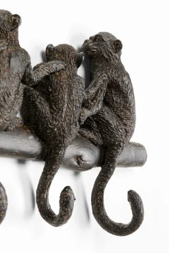 New KARE Design Wieszak ścienny czarny 4 haczyki małpy 38x22 cm - KARE