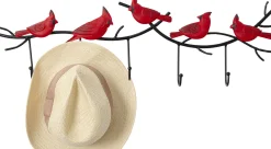 Fashion KARE Design Wieszak ścienny czarny stalowy czerwone papugi 72 cm - KARE