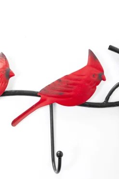 Fashion KARE Design Wieszak ścienny czarny stalowy czerwone papugi 72 cm - KARE