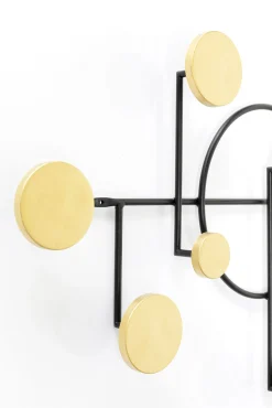 Online KARE Design Wieszak ścienny stalowy czarny haczyki złote 79x46 cm - KARE