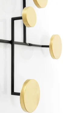 Online KARE Design Wieszak ścienny stalowy czarny haczyki złote 79x46 cm - KARE