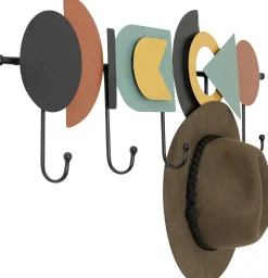 Online KARE Design Wieszak ścienny stalowy kolorowy 5 haczyków 80x26 cm - KARE