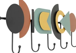 Online KARE Design Wieszak ścienny stalowy kolorowy 5 haczyków 80x26 cm - KARE