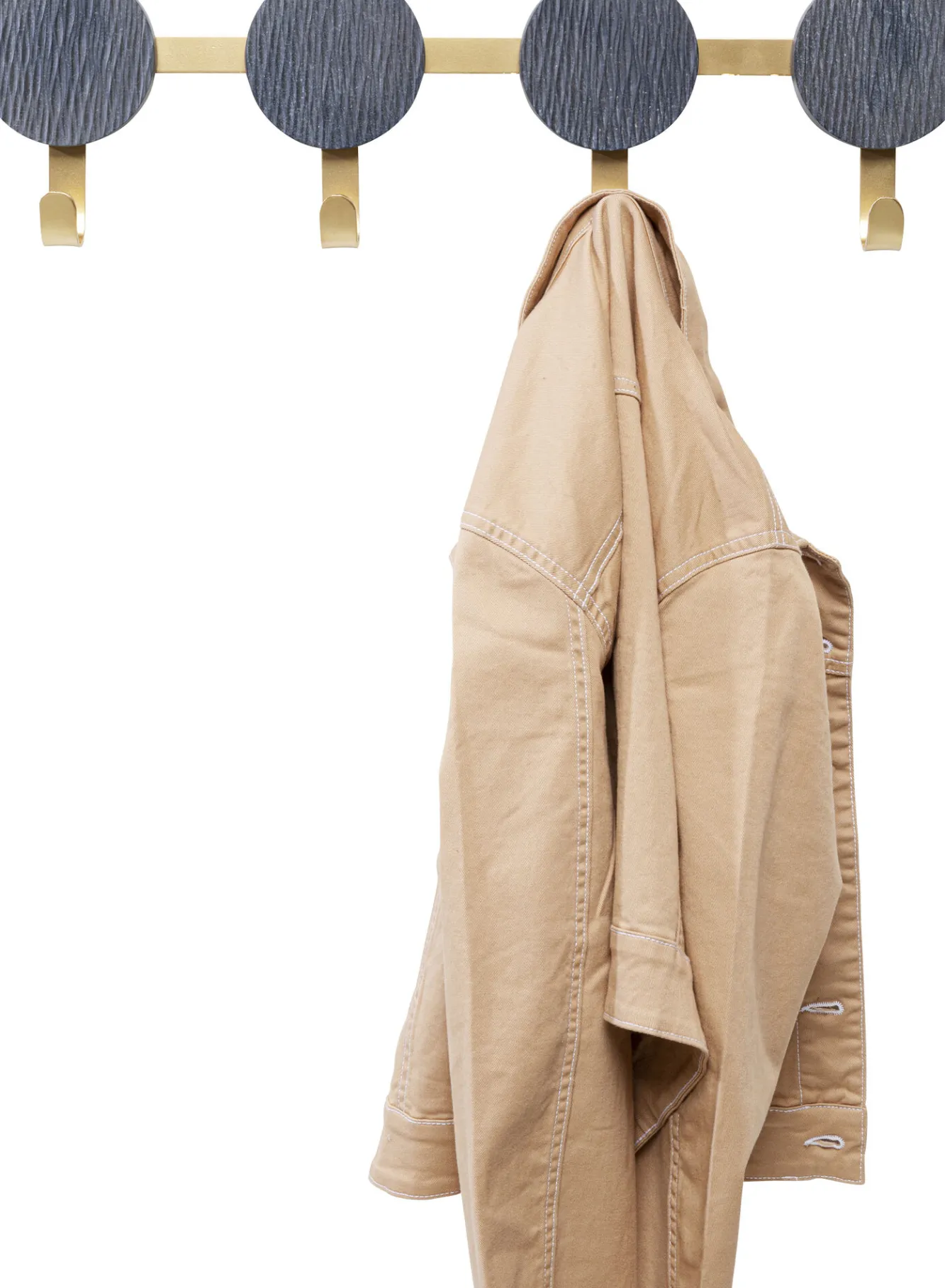 Best KARE Design Wieszak ścienny z 4 haczykami szaro-złoty 55 cm - KARE