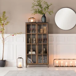 Hot KARE Design Witryna Kontor 187x97 cm szaro-drewniana - KARE