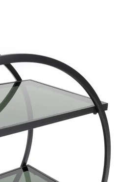 Outlet KARE Design Wózek barowy Loft 74x85 cm czarny półki szklane - KARE