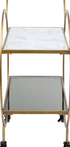 Online KARE Design Wózek barowy Loft 74x85 cm mosiężny półki szklane - KARE