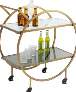 Online KARE Design Wózek barowy Loft 74x85 cm mosiężny półki szklane - KARE