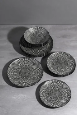 Hot KARE Design Zastawa stołowa Tokyo 12 el. czarno-biała - KARE