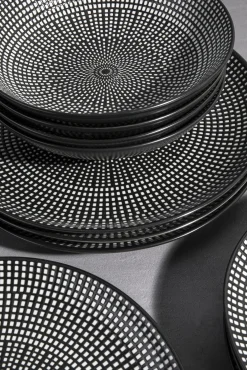 Hot KARE Design Zastawa stołowa Tokyo 12 el. czarno-biała - KARE