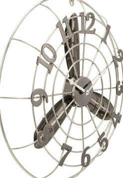 New KARE Design Zegar ścienny Fan Blade Ø61 srebrny - KARE