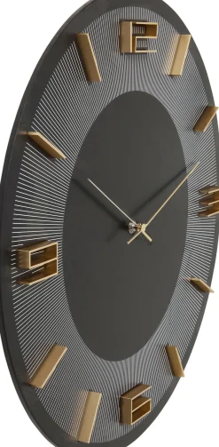 Discount KARE Design Zegar ścienny Leonardo Ø49 cm czarno-złoty - KARE