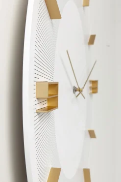Clearance KARE Design Zegar ścienny Leonardo Ø49 cm biało-złoty - KARE
