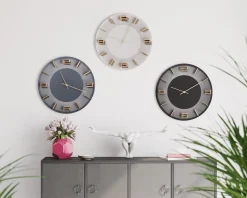 Clearance KARE Design Zegar ścienny Leonardo Ø49 cm biało-złoty - KARE