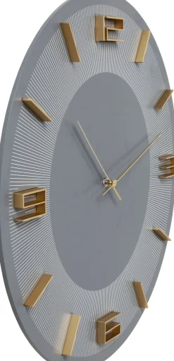 Hot KARE Design Zegar ścienny Leonardo Ø49 cm szaro-złoty - KARE