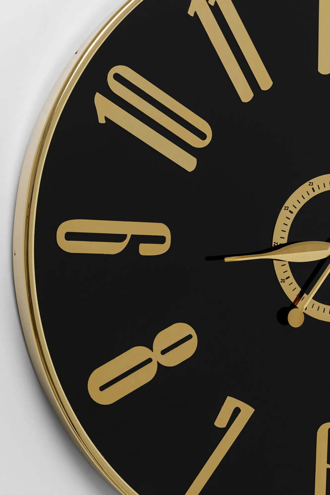 Outlet KARE Design Zegar ścienny nowoczesny czarno-złoty Ø76 cm - KARE