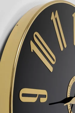 Outlet KARE Design Zegar ścienny nowoczesny czarno-złoty Ø76 cm - KARE