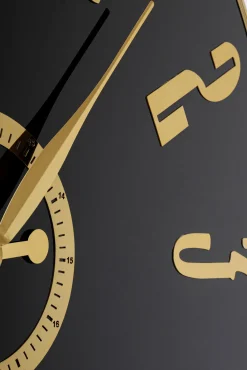 Outlet KARE Design Zegar ścienny nowoczesny czarno-złoty Ø76 cm - KARE